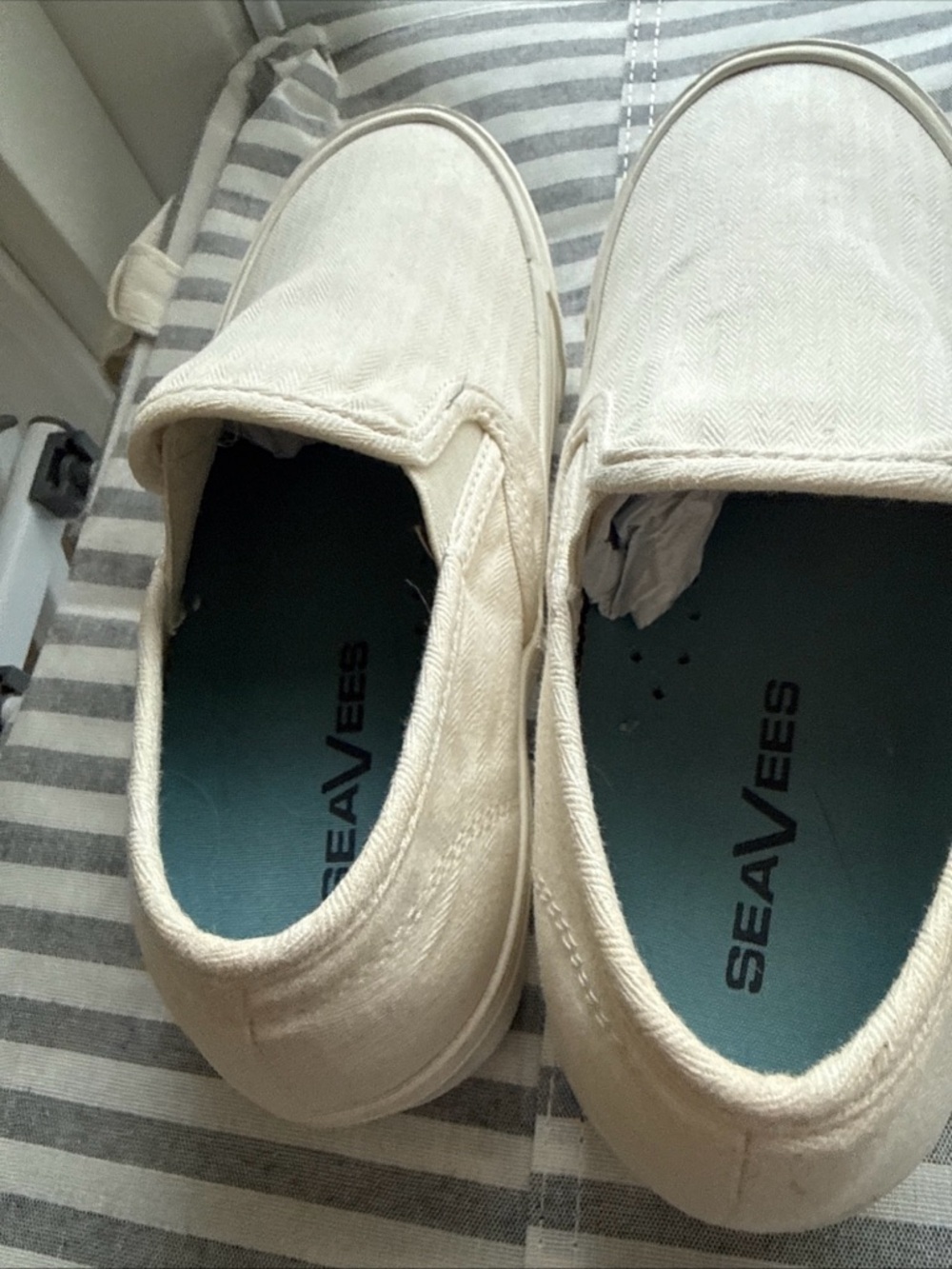 SeaVees Women’s Slip-On Canvas Loafers in Natural